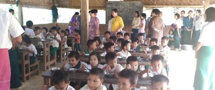 Donation  fed nutrition at  Elementary School